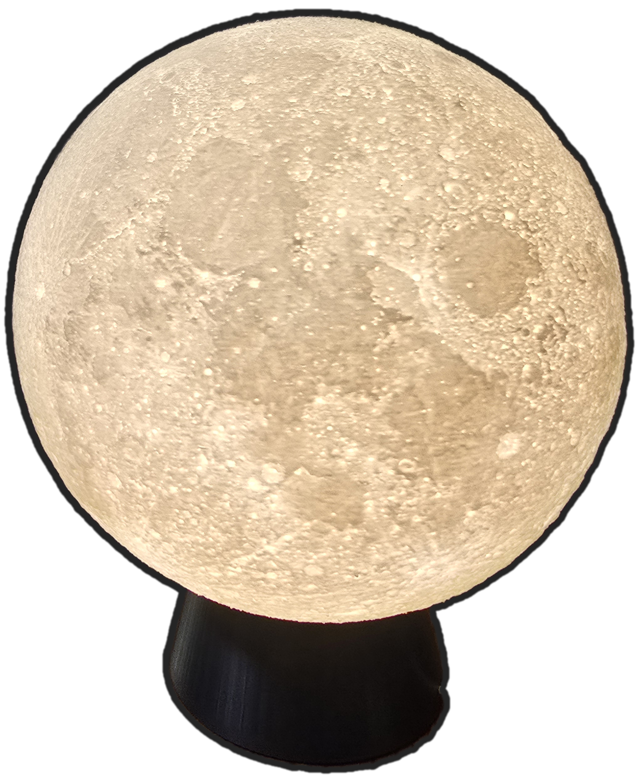 3D-Printed Moon Lamp – Realistic Lunar Glow, 15 cm
