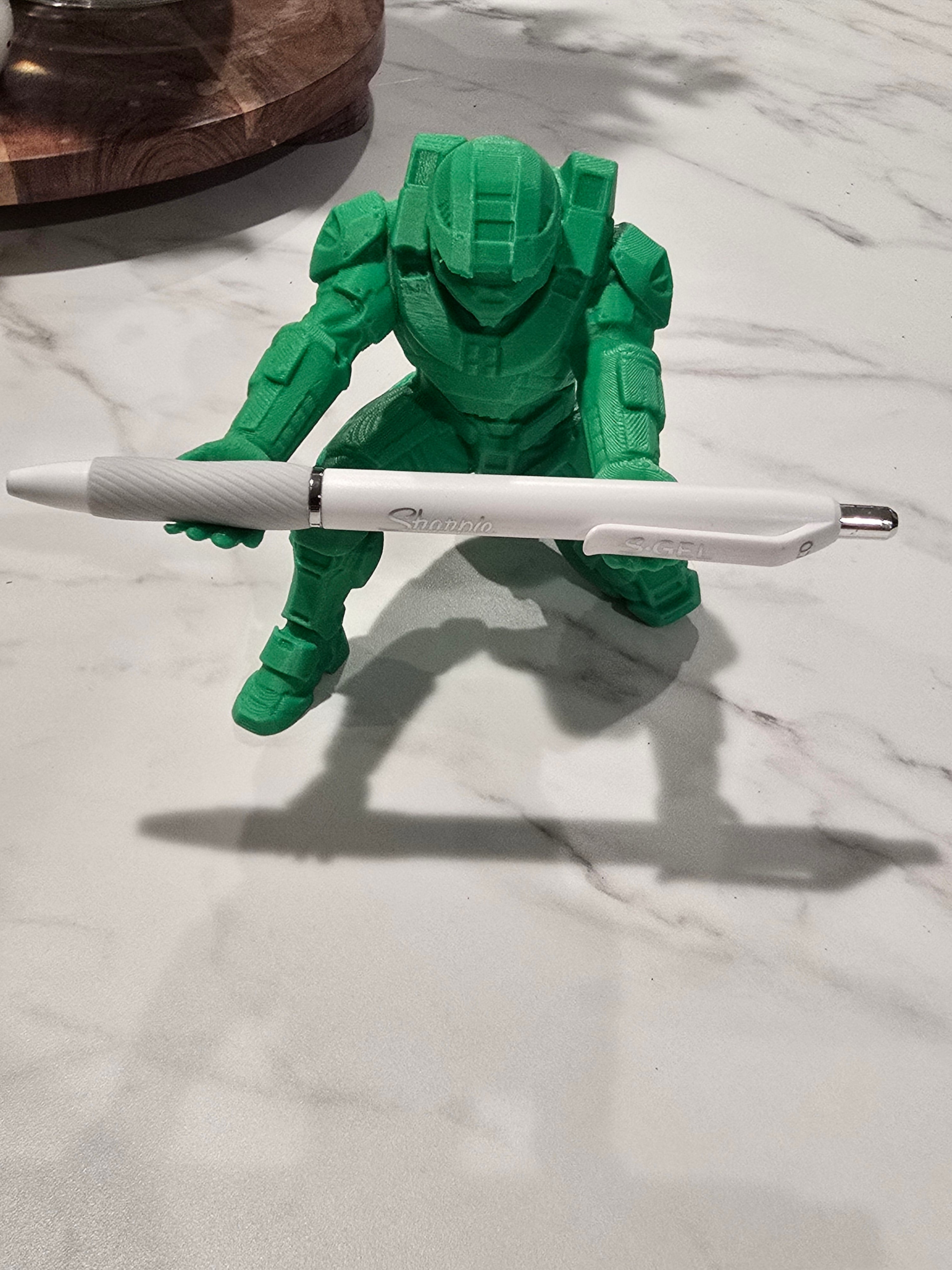 3D Printed Sci-Fi Soldier Pen Holder – 4.5" Desk Display Stand